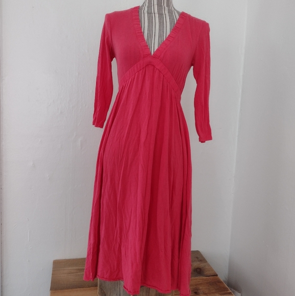 J. Crew Dresses & Skirts - J Crew Pink Jersey Knit V-neck Midi Dress Size S